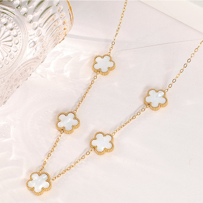 Four-leaf Clover Chain - Black/White