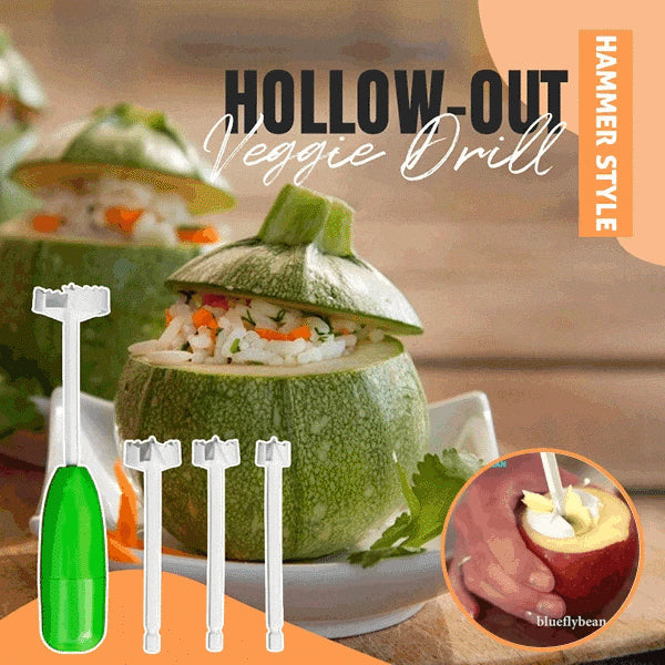 Hammer Style Hollow-Out Veggie Drill  (4Pcs/Set)