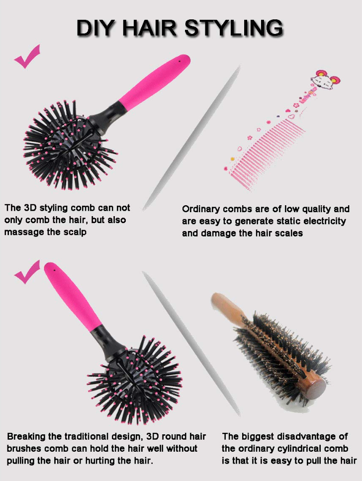 3D Round Profession Saloon Brush