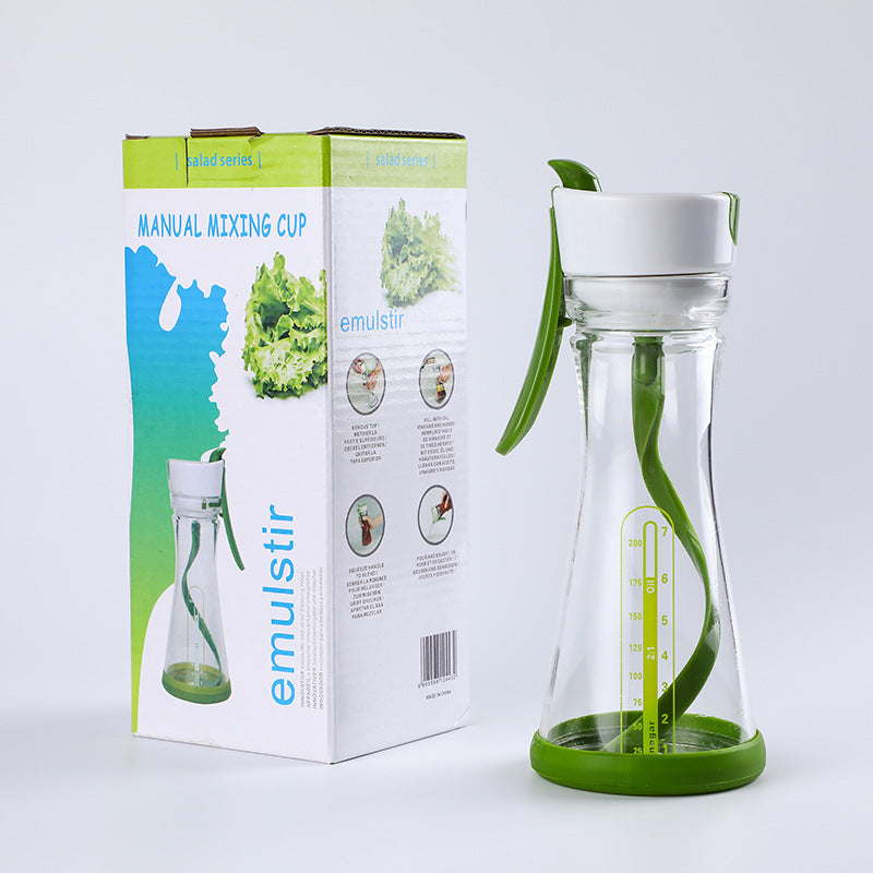 Manual Rotating Salad Dressing Stirring Cup