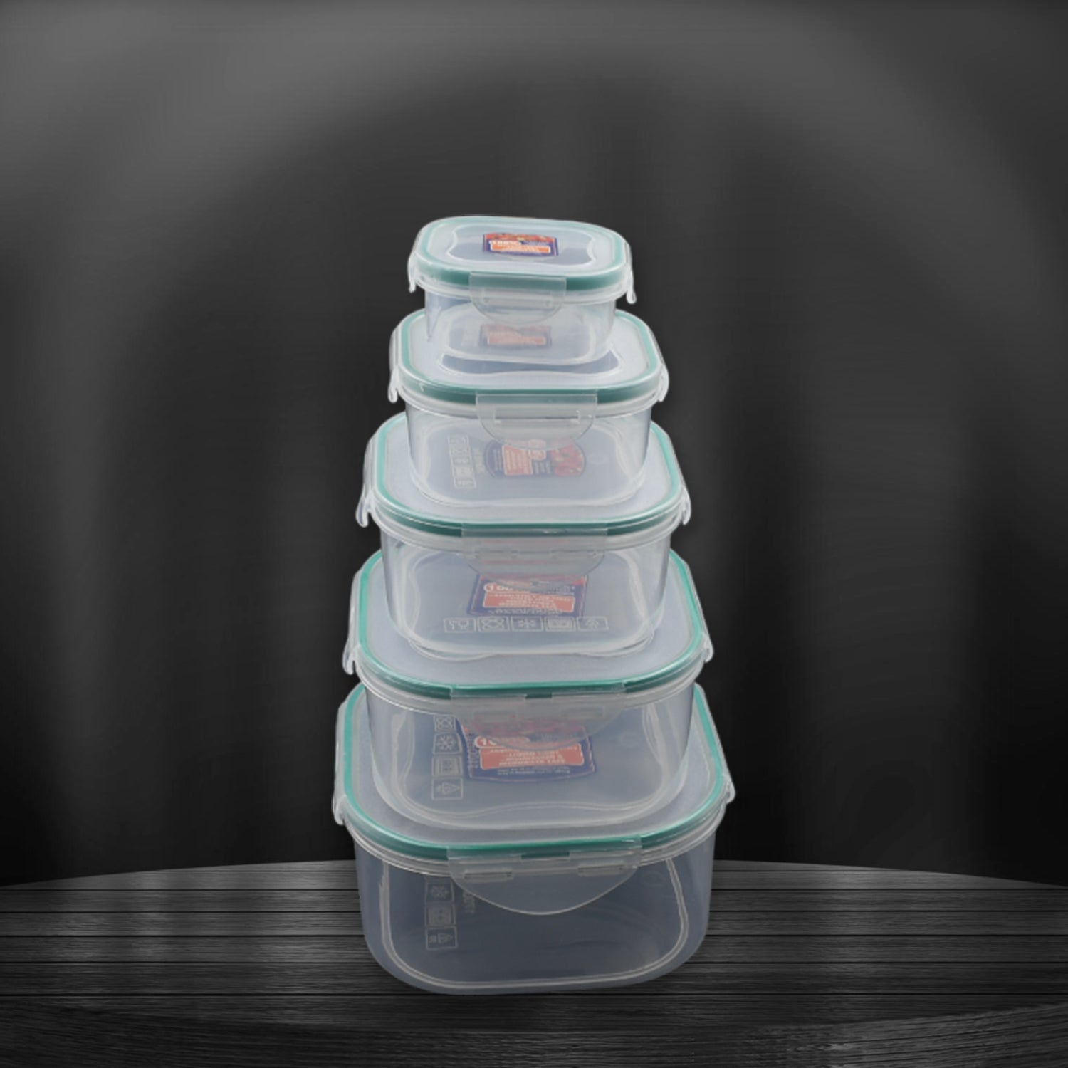 5498 Kitchen Containers Set Fridge Storage Boxes Plastic Containers For Kitchen Organizer Kitchen Accessories Items For Storage Organizer Snap-seal (Lunch Boxstorage Organizer) (5 Ps Set)