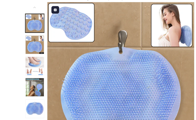 Silicone Bath Massage Cushion – Suction Cup Exfoliating Foot Scrubber & Mat