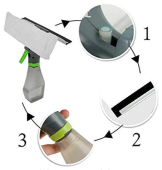 3 in 1 Glass Cleaner with Spray Bottle