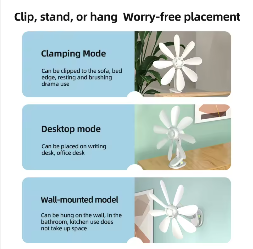 3-in-1 Detachable Clip-On Table Fan